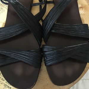 Cole Haan Black Flat Sandal Slip on .